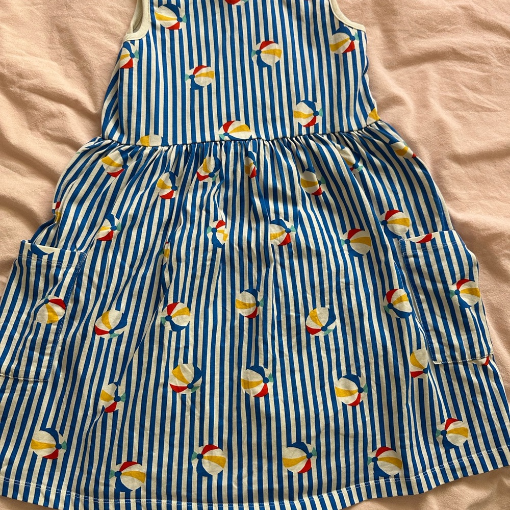 Hanna Andersson Blue and White Spaghetti Strap Sundress